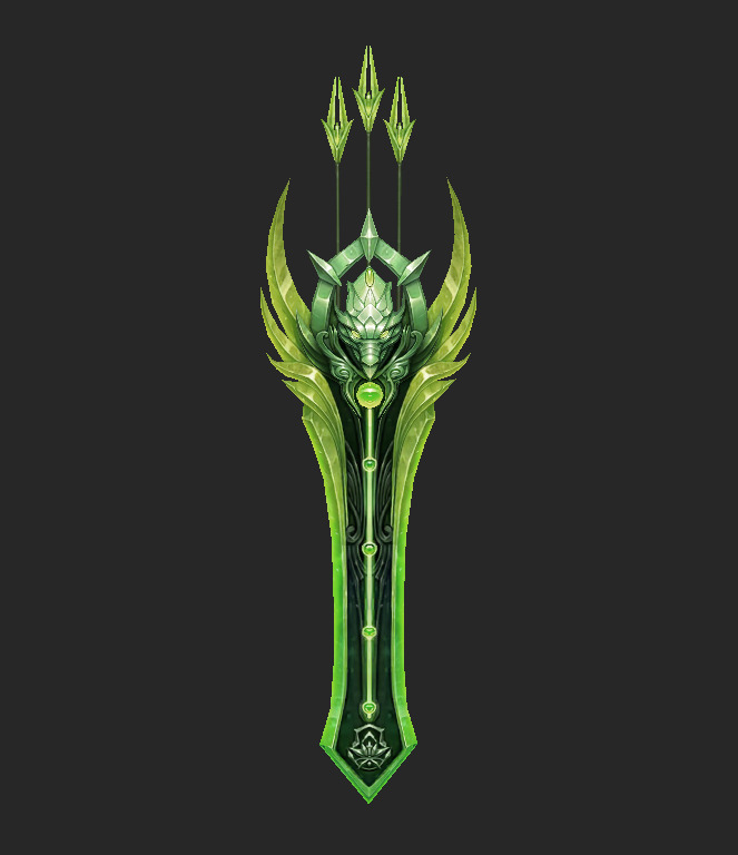 Weapons Pack 06 -  Umbral Eclipse Green Weapons Low-poly 3D model_7