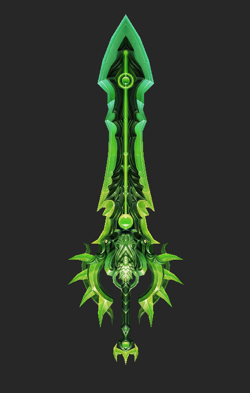 Weapons Pack 06 -  Umbral Eclipse Green Weapons Low-poly 3D model_17