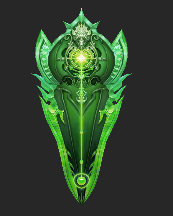 Weapons Pack 06 -  Umbral Eclipse Green Weapons Low-poly 3D model_4