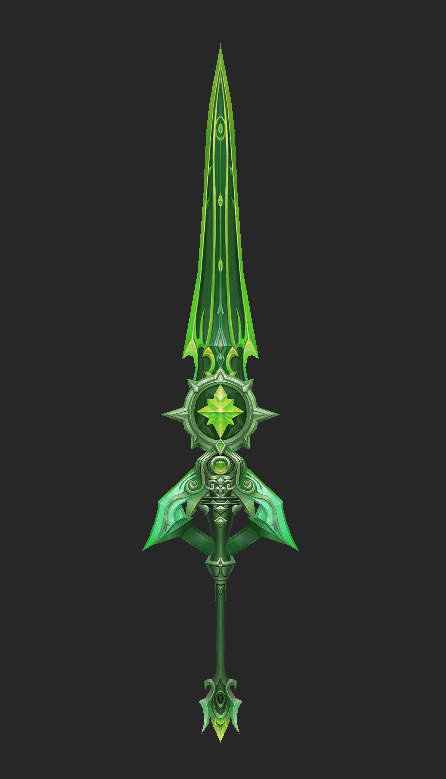 Weapons Pack 06 -  Umbral Eclipse Green Weapons Low-poly 3D model_9