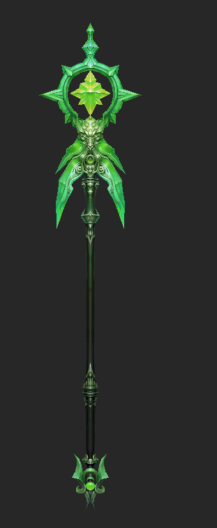 Weapons Pack 06 -  Umbral Eclipse Green Weapons Low-poly 3D model_14