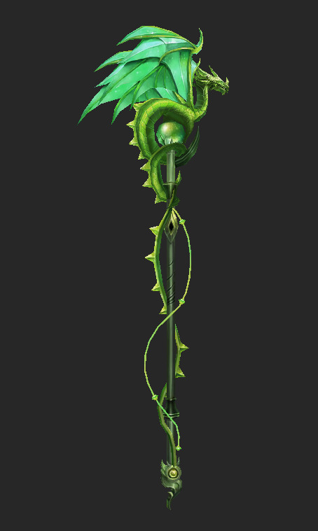Weapons Pack 06 -  Umbral Eclipse Green Weapons Low-poly 3D model_3