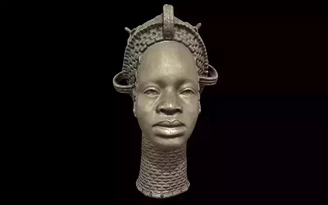 Benin Bronze commemorative head Queen Mother