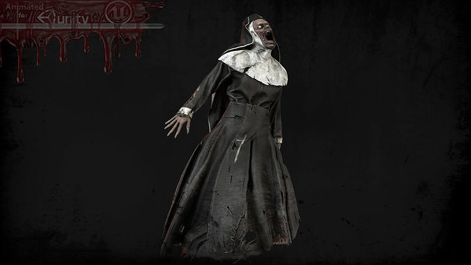 Zombie Nun Low-poly 3D model