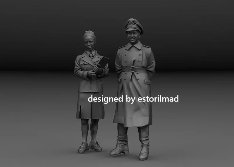 WW2 GERMAN SS OFFICER GENERAL AND SECRETARY 3D print model_0