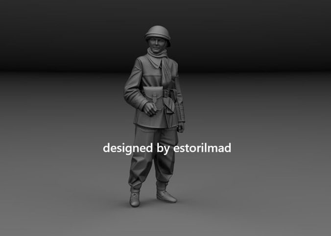 WW2 FRENCH TANK DRIVER 1940 3D print model