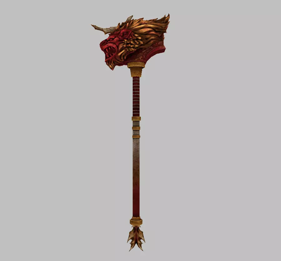 Crimson Lion Weapons Set Low-poly 3D model_6