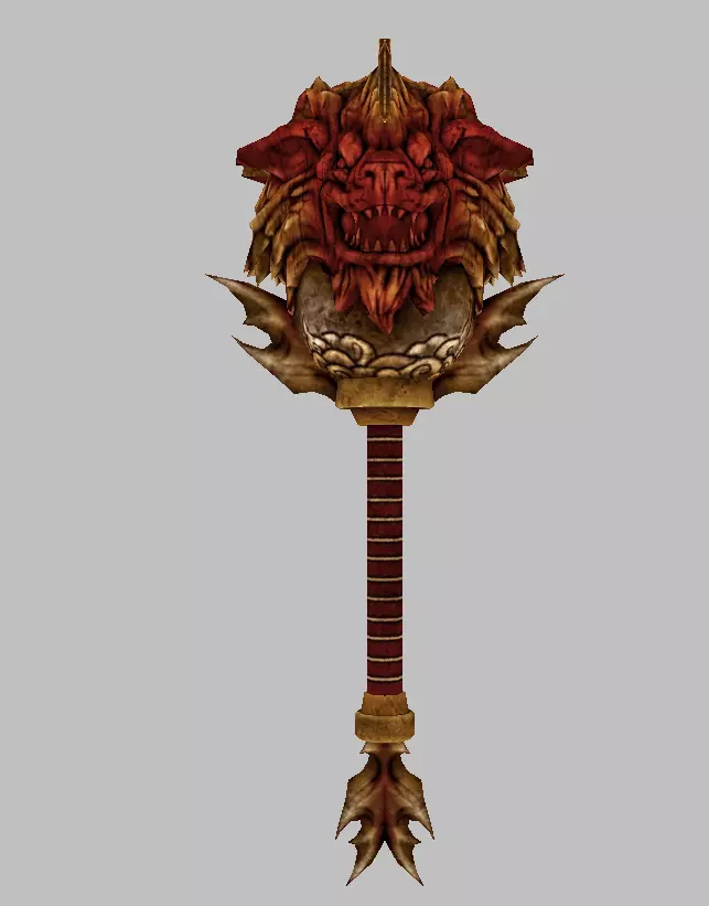 Crimson Lion Weapons Set Low-poly 3D model_7