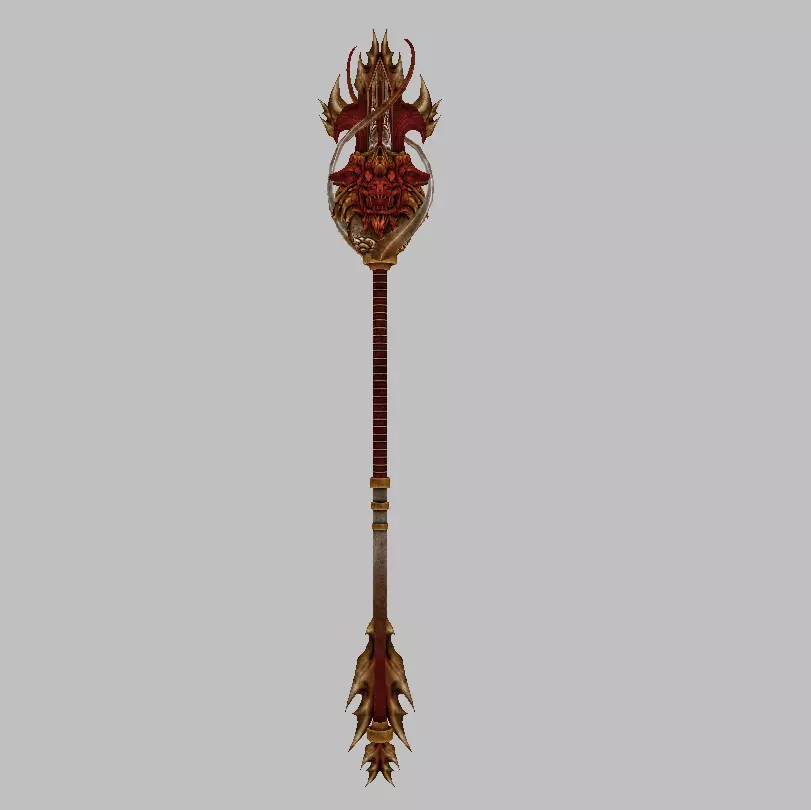 Crimson Lion Weapons Set Low-poly 3D model_13