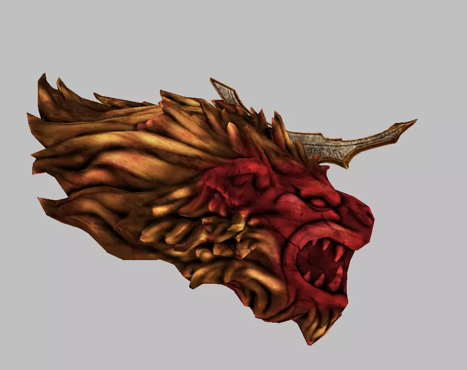 Crimson Lion Weapons Set Low-poly 3D model_4