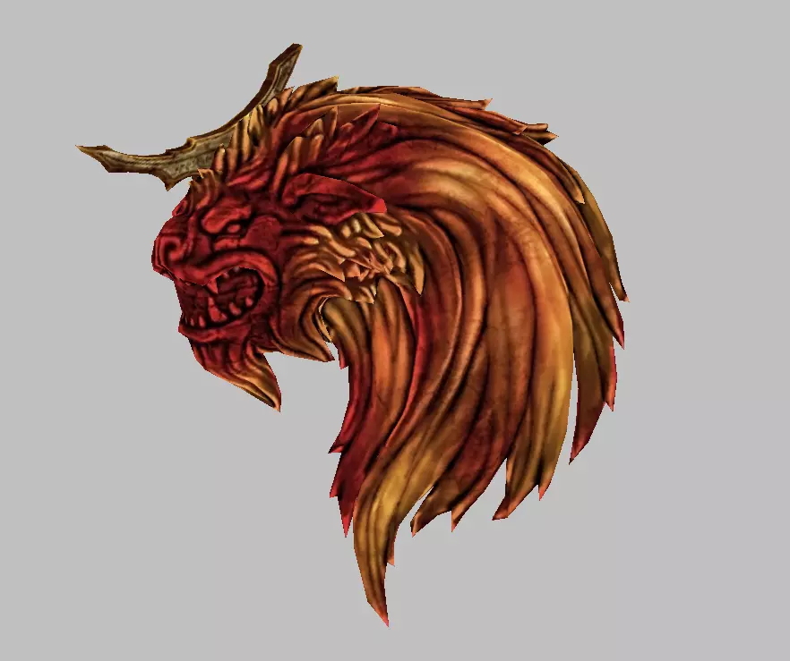 Crimson Lion Weapons Set Low-poly 3D model_11