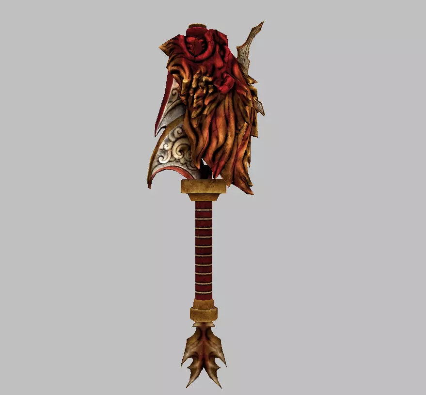 Crimson Lion Weapons Set Low-poly 3D model_15