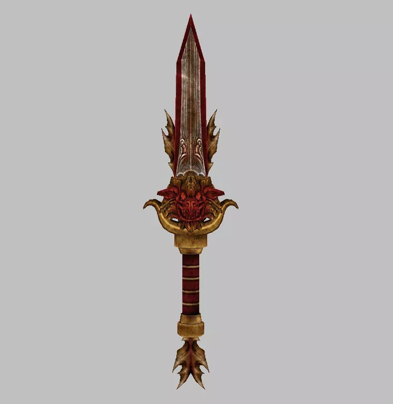 Crimson Lion Weapons Set Low-poly 3D model_3