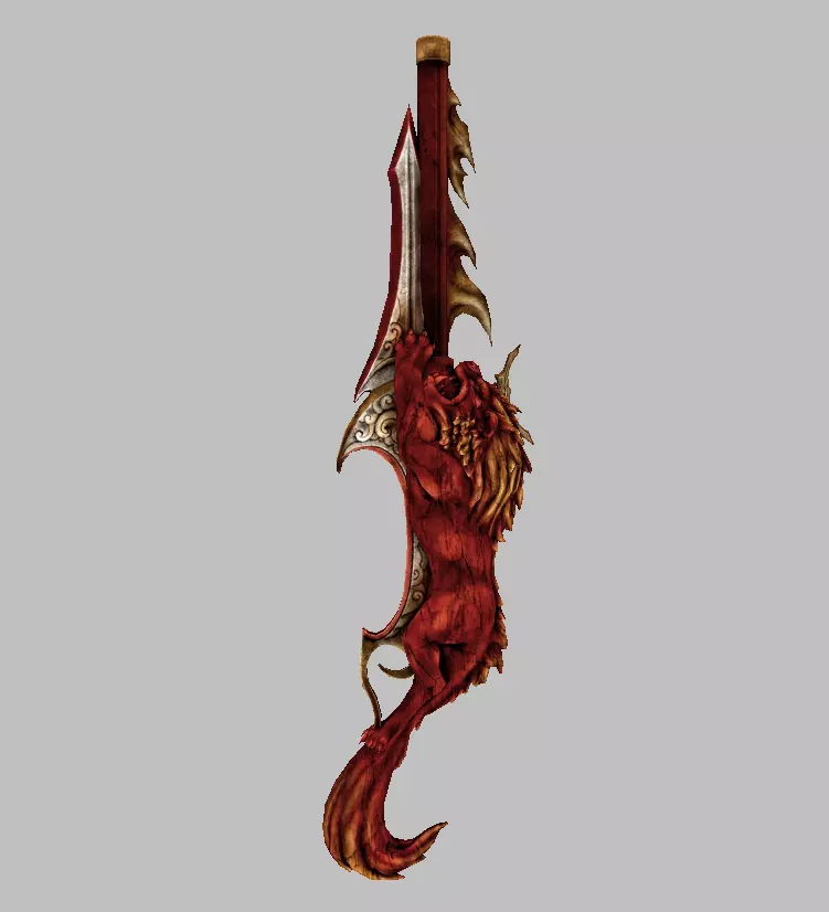 Crimson Lion Weapons Set Low-poly 3D model_9