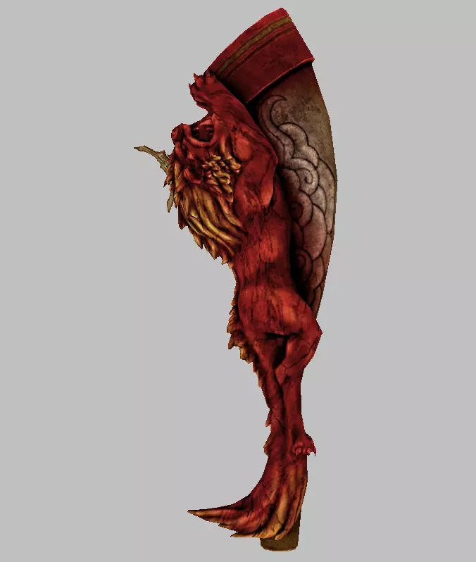 Crimson Lion Weapons Set Low-poly 3D model_16