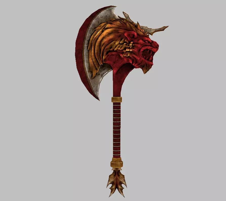 Crimson Lion Weapons Set Low-poly 3D model_1
