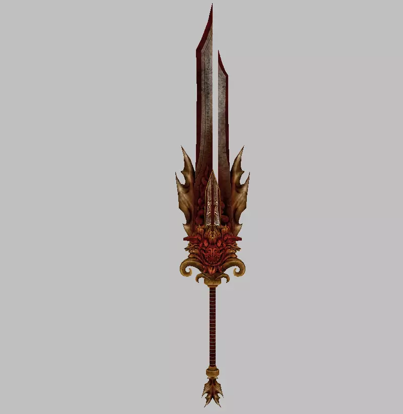 Crimson Lion Weapons Set Low-poly 3D model_5