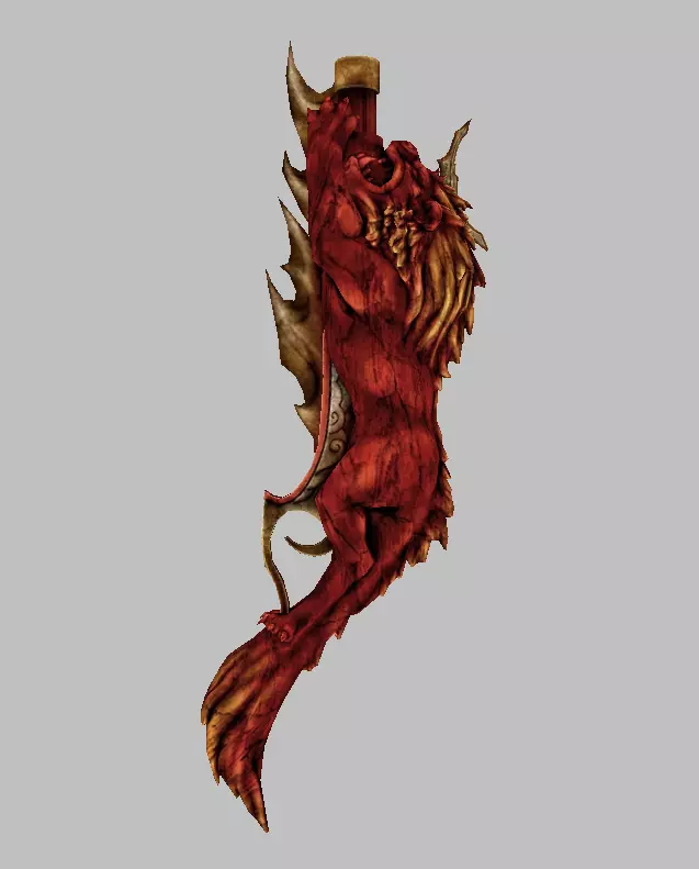 Crimson Lion Weapons Set Low-poly 3D model_8