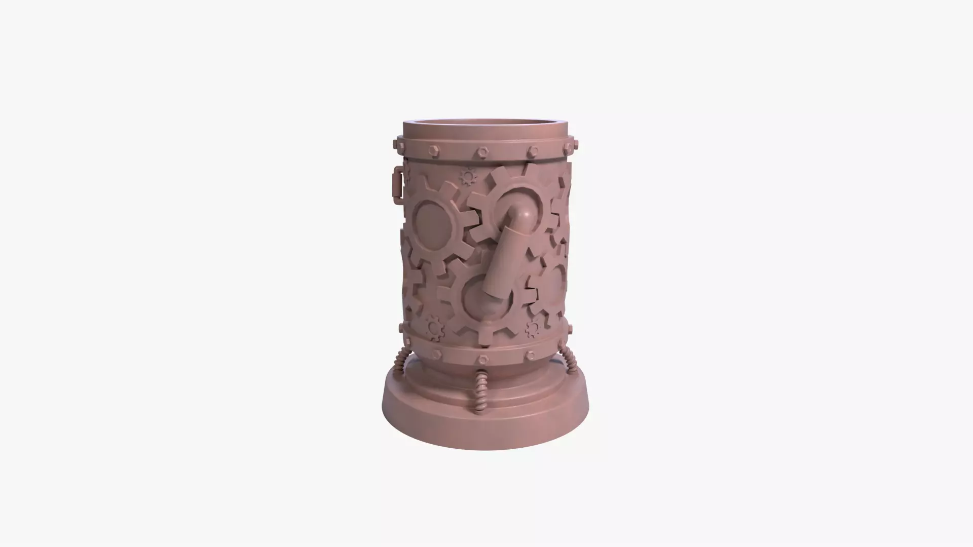Steampunk Gear Pen Holder Desk Organizer STL File 3D print model