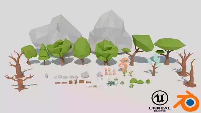 Low Poly Nature 3D Asset Pack