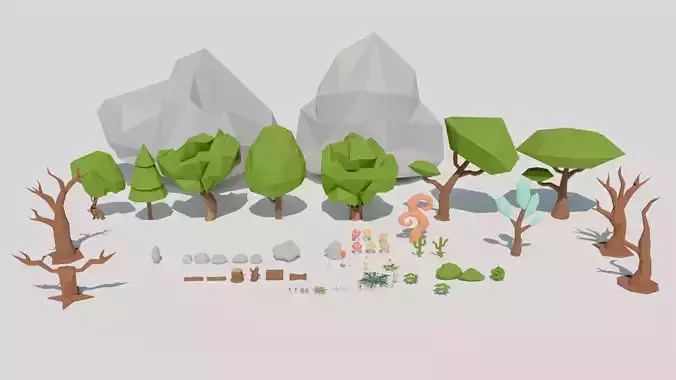 Low Poly Nature 3D Asset Pack