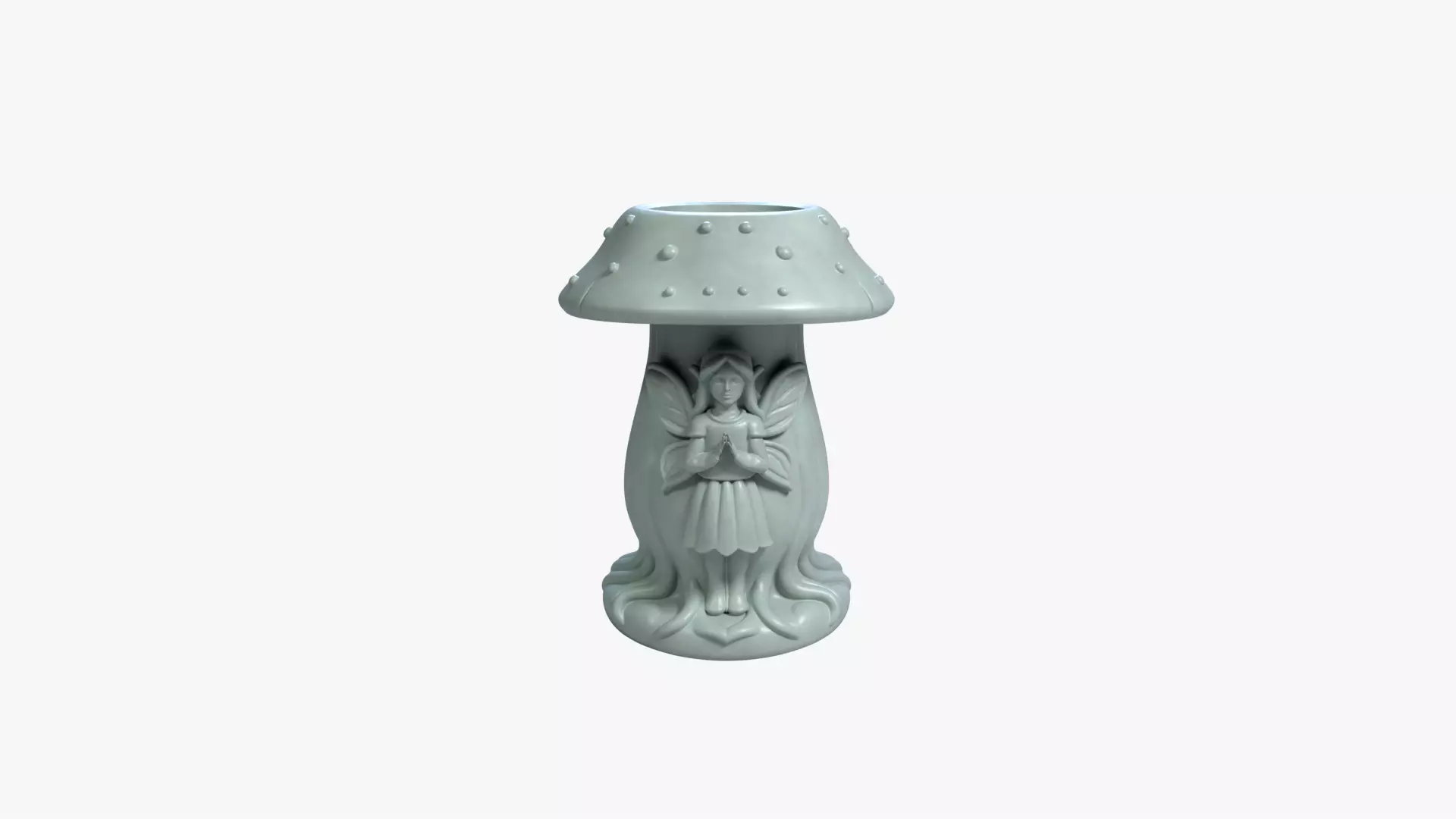 Fairy Mushroom Pen Holder Desk Organizer STL File 3D print model