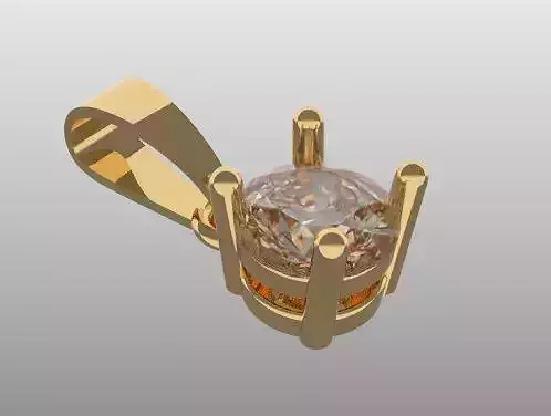 SOLITAIRE PENDANT 4MM STONE PRINTABLE FOR PRODUCTION 