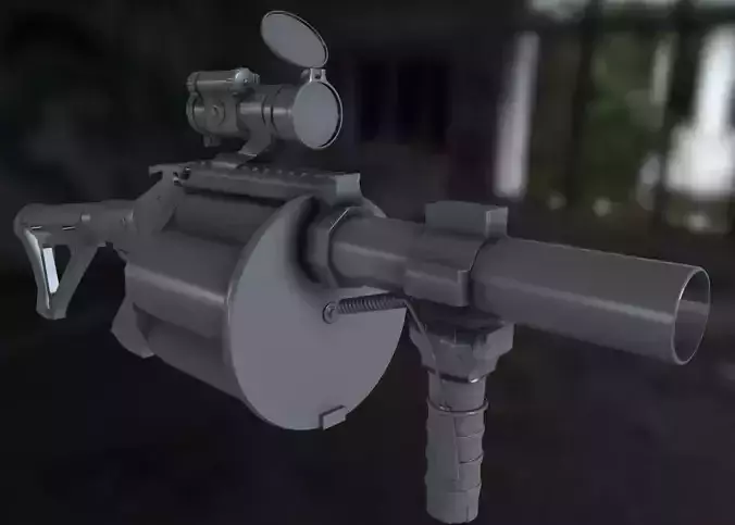 190 grenade launcher Low-poly 3D model