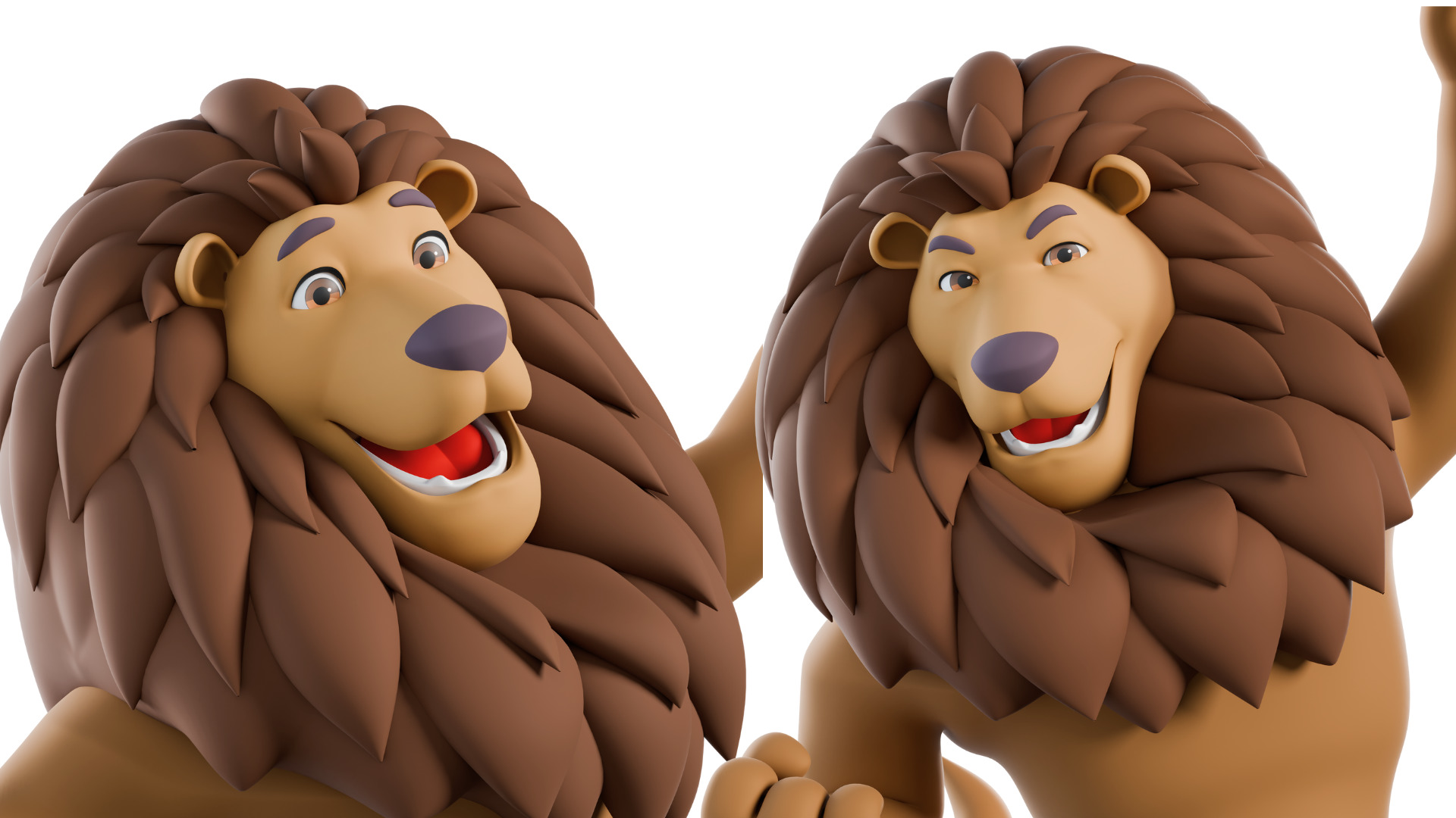 Cartoon Mascot Lion Rigged 3D model 3D model_27