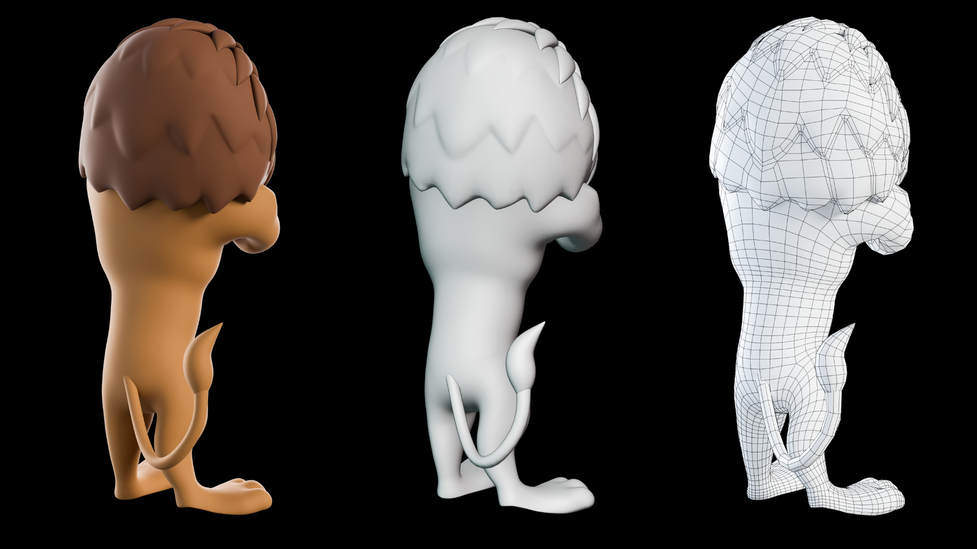 Cartoon Mascot Lion Rigged 3D model 3D model_18