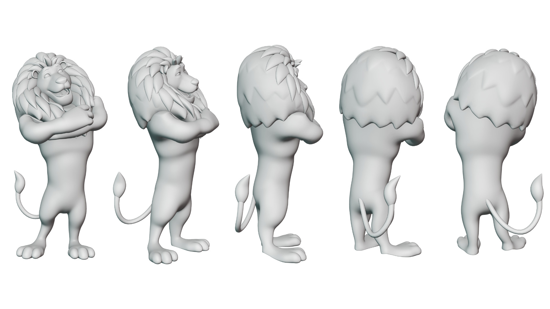 Cartoon Mascot Lion Rigged 3D model 3D model_28