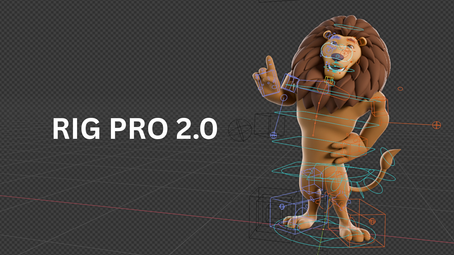 Cartoon Mascot Lion Rigged 3D model 3D model_8