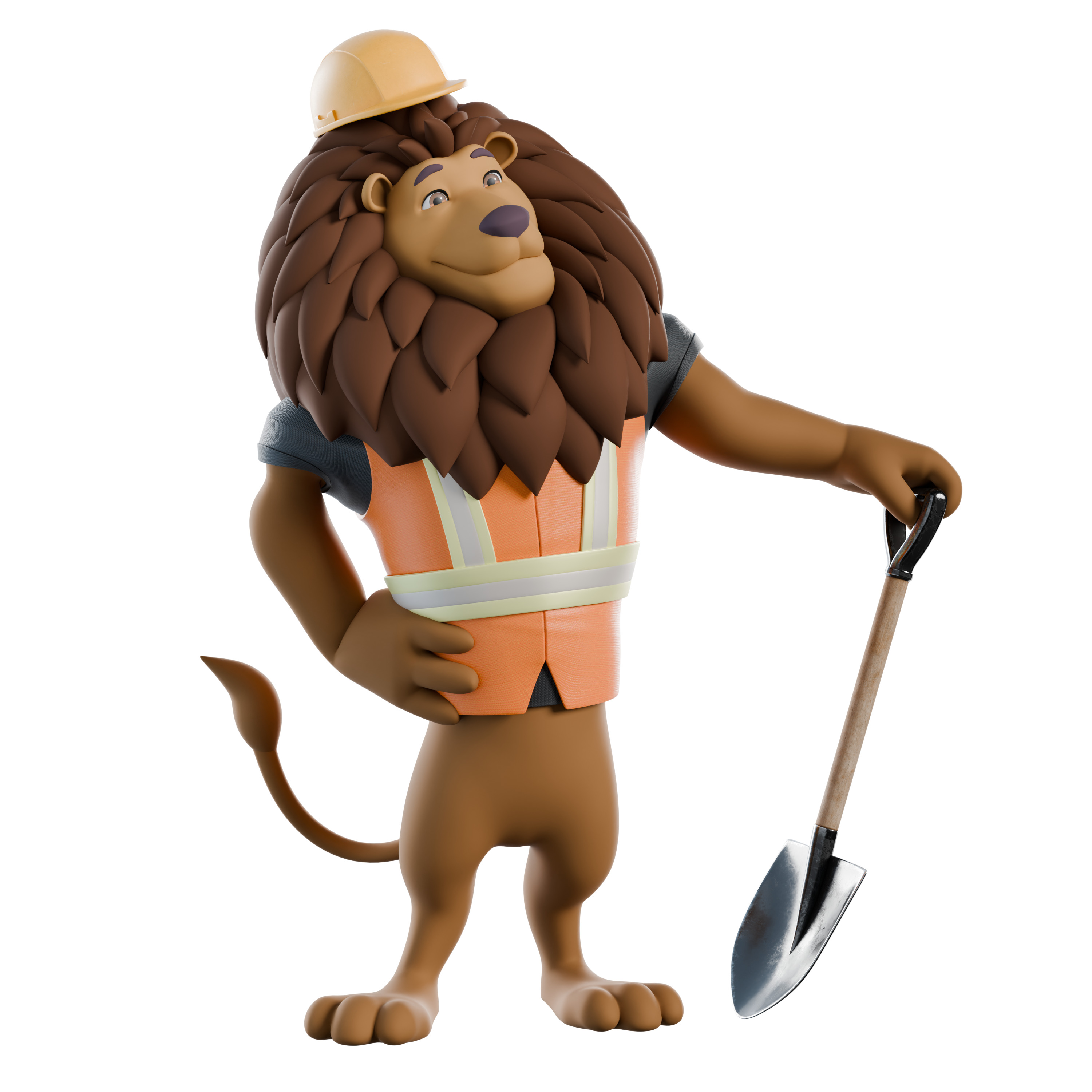 Cartoon Mascot Lion Rigged 3D model 3D model_32