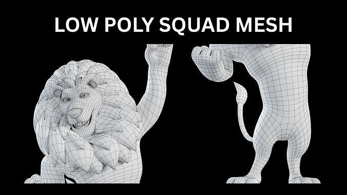 Cartoon Mascot Lion Rigged 3D model 3D model 7