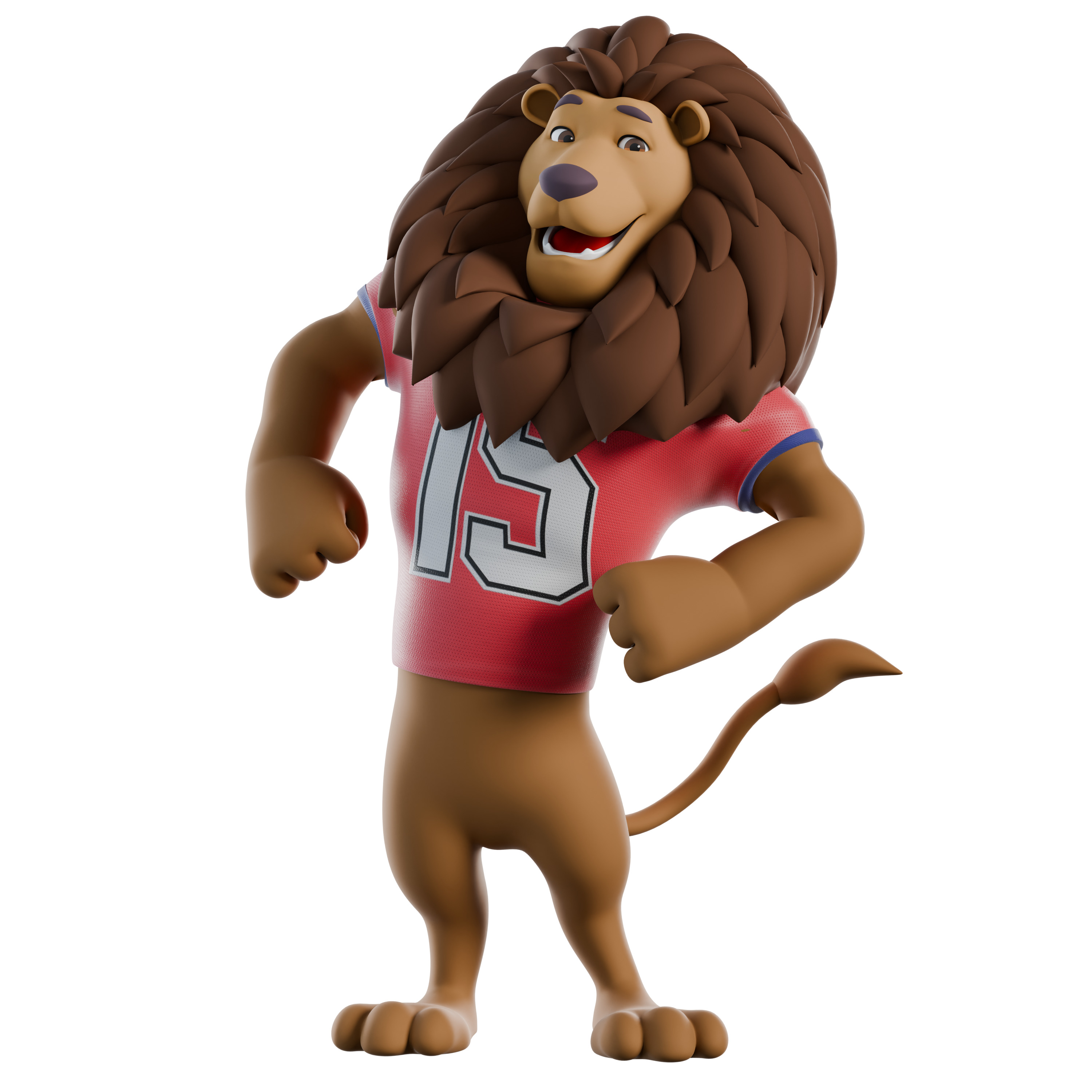 Cartoon Mascot Lion Rigged 3D model 3D model_33