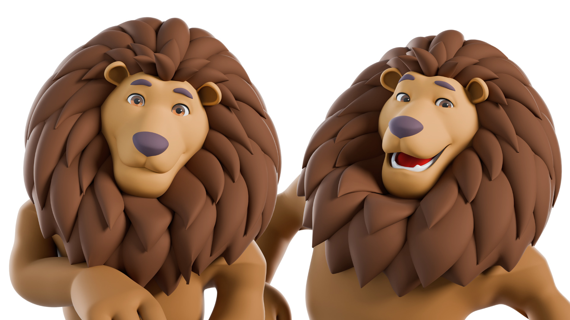 Cartoon Mascot Lion Rigged 3D model 3D model_25