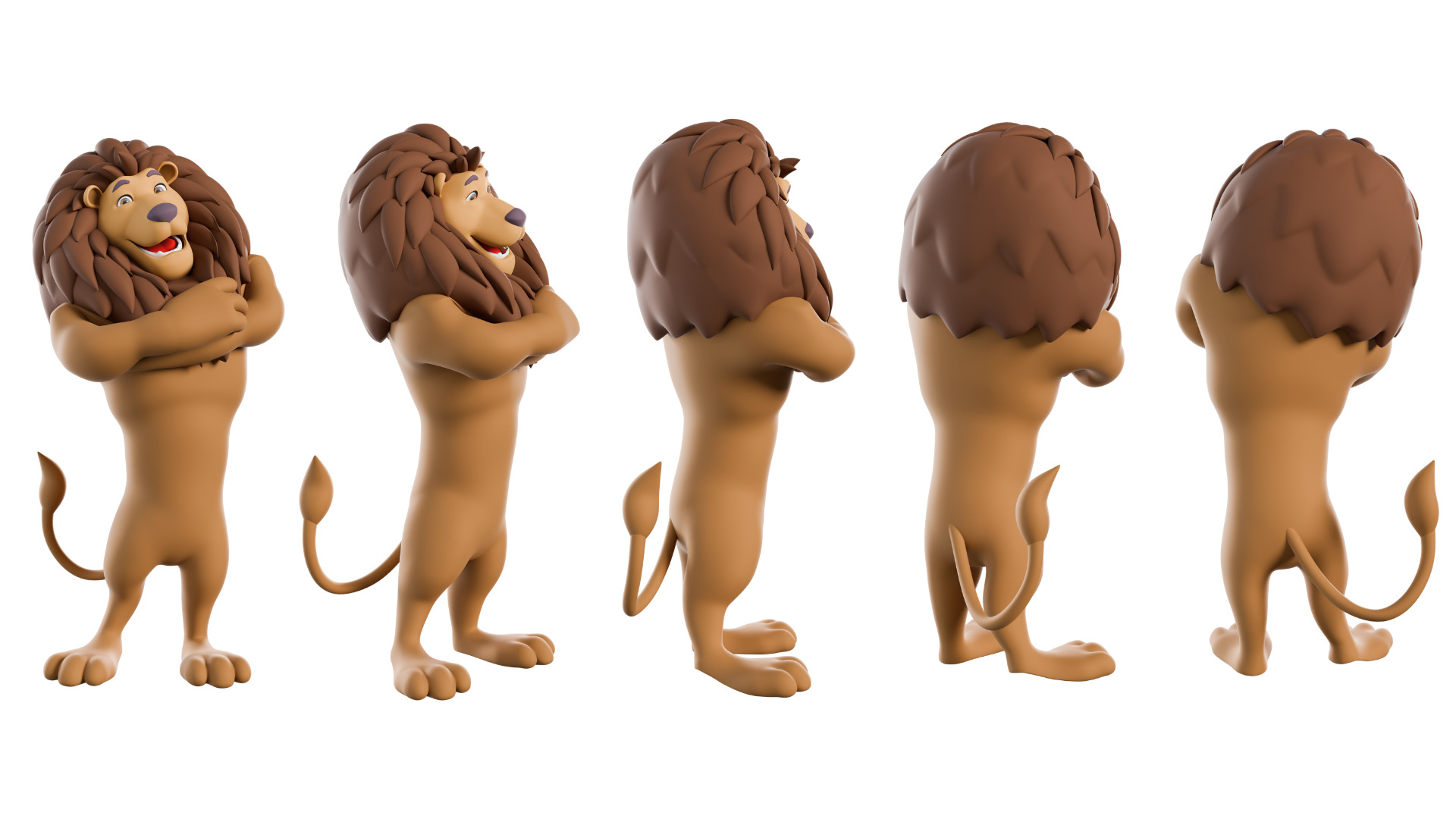 Cartoon Mascot Lion Rigged 3D model 3D model_29