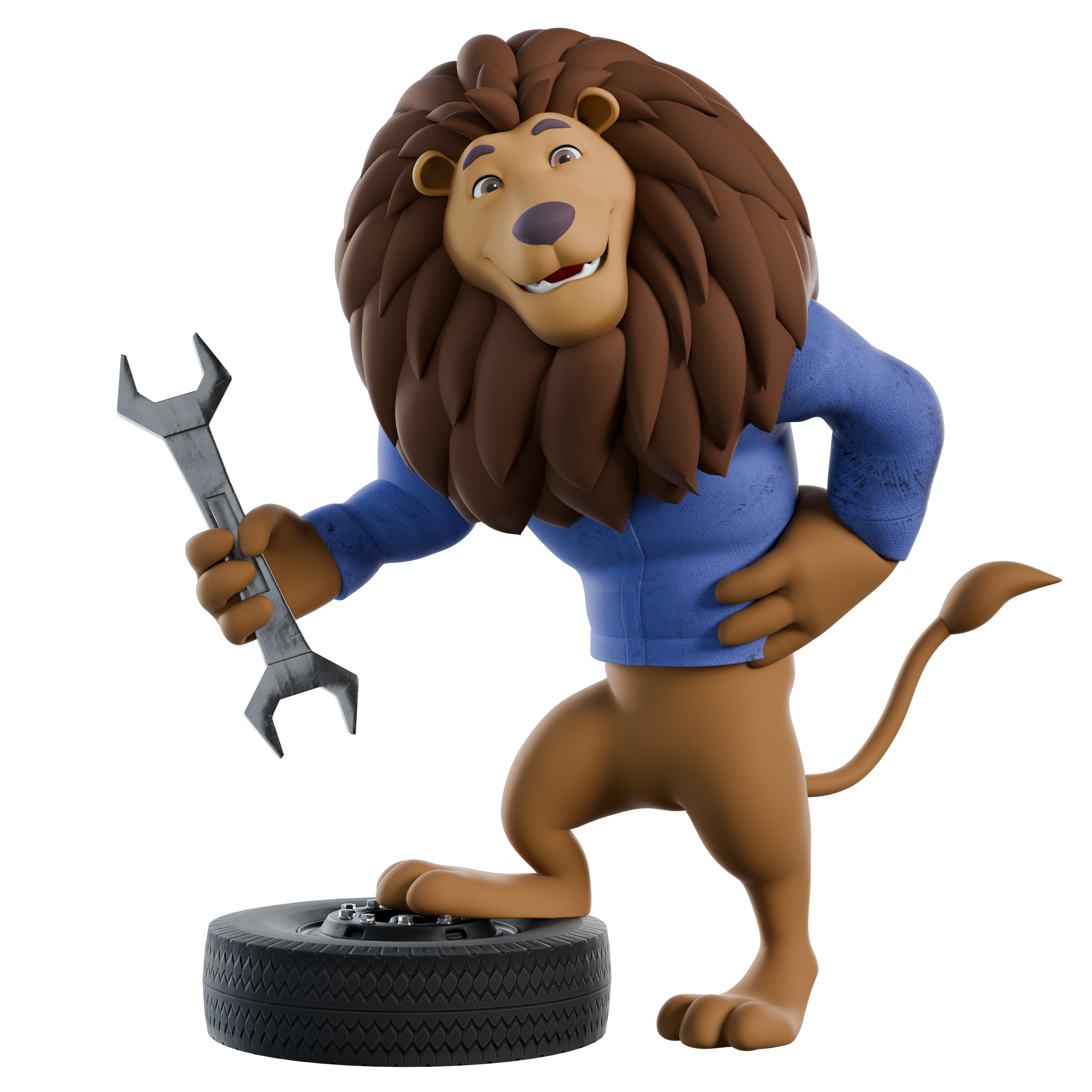 Cartoon Mascot Lion Rigged 3D model 3D model_31