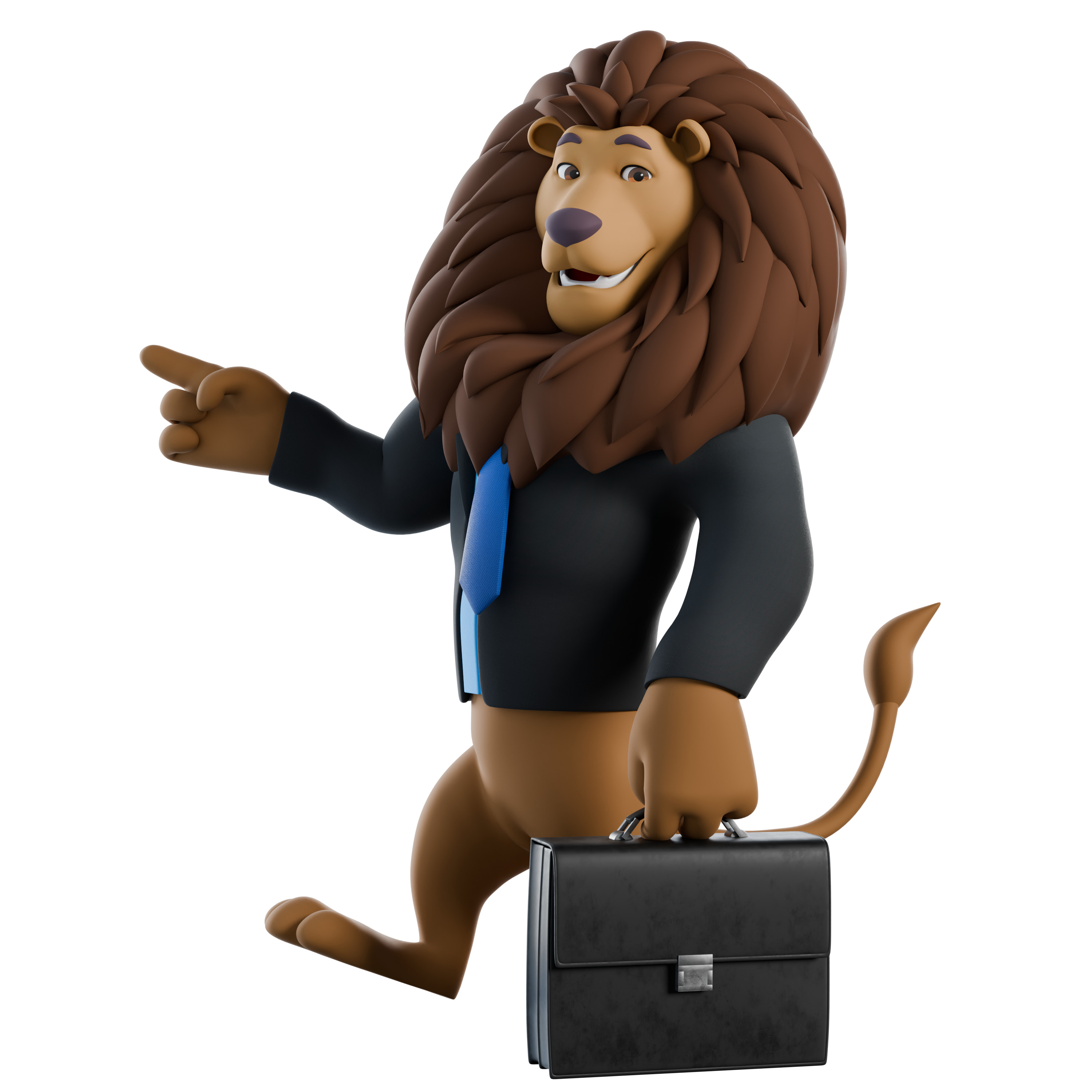 Cartoon Mascot Lion Rigged 3D model 3D model_3