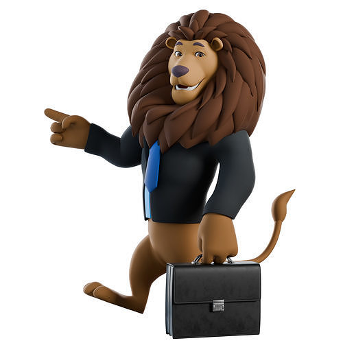 Cartoon Mascot Lion Rigged 3D model 3D model 3