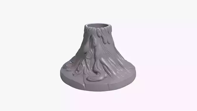 Volcano Pen Holder Erupting Desk Organizer STL File 3D Printable 3D print model