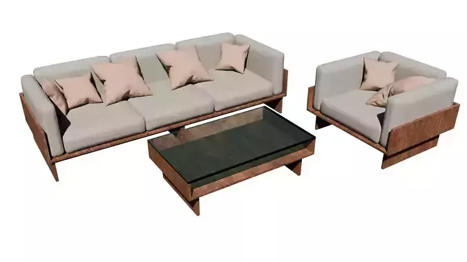 3D Living Room Set