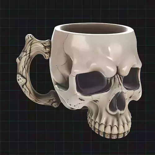 Gothic Skull Mug - Coffee Cup Asset