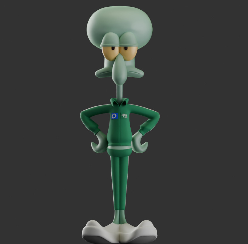 Squidward in Squid Game Low-poly 3D model_2