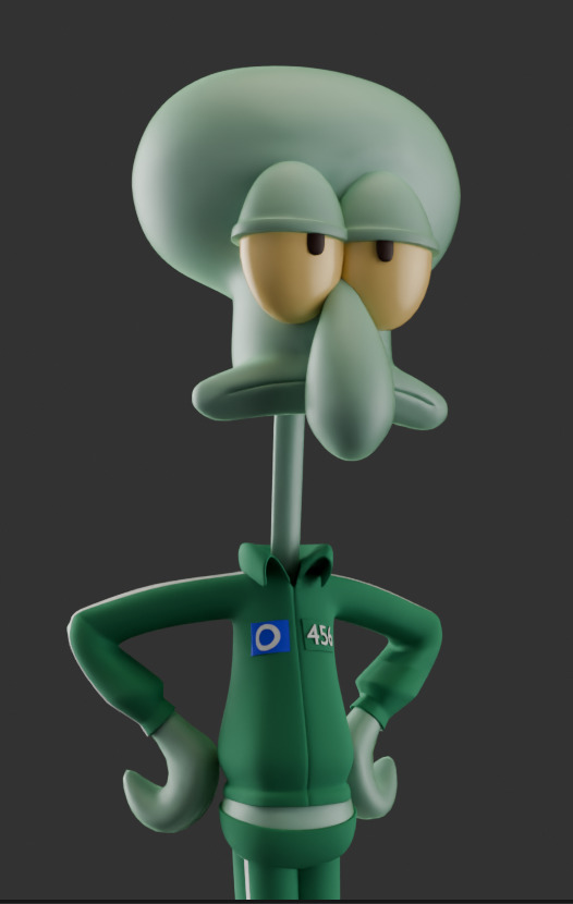 Squidward in Squid Game Low-poly 3D model_1