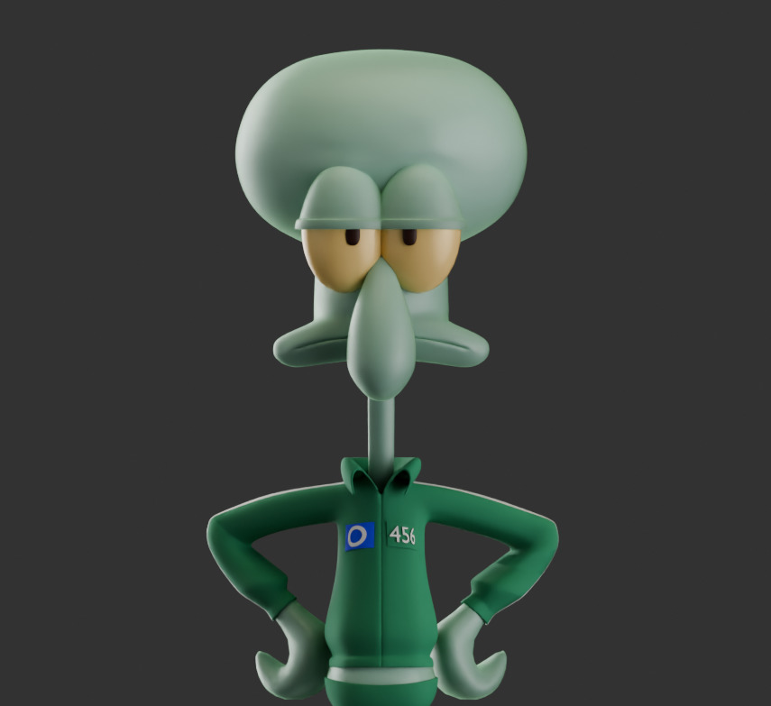 Squidward in Squid Game Low-poly 3D model_3