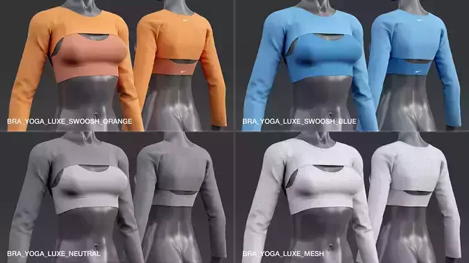 Nike Yoga Luxe Sleeve Top 3D model