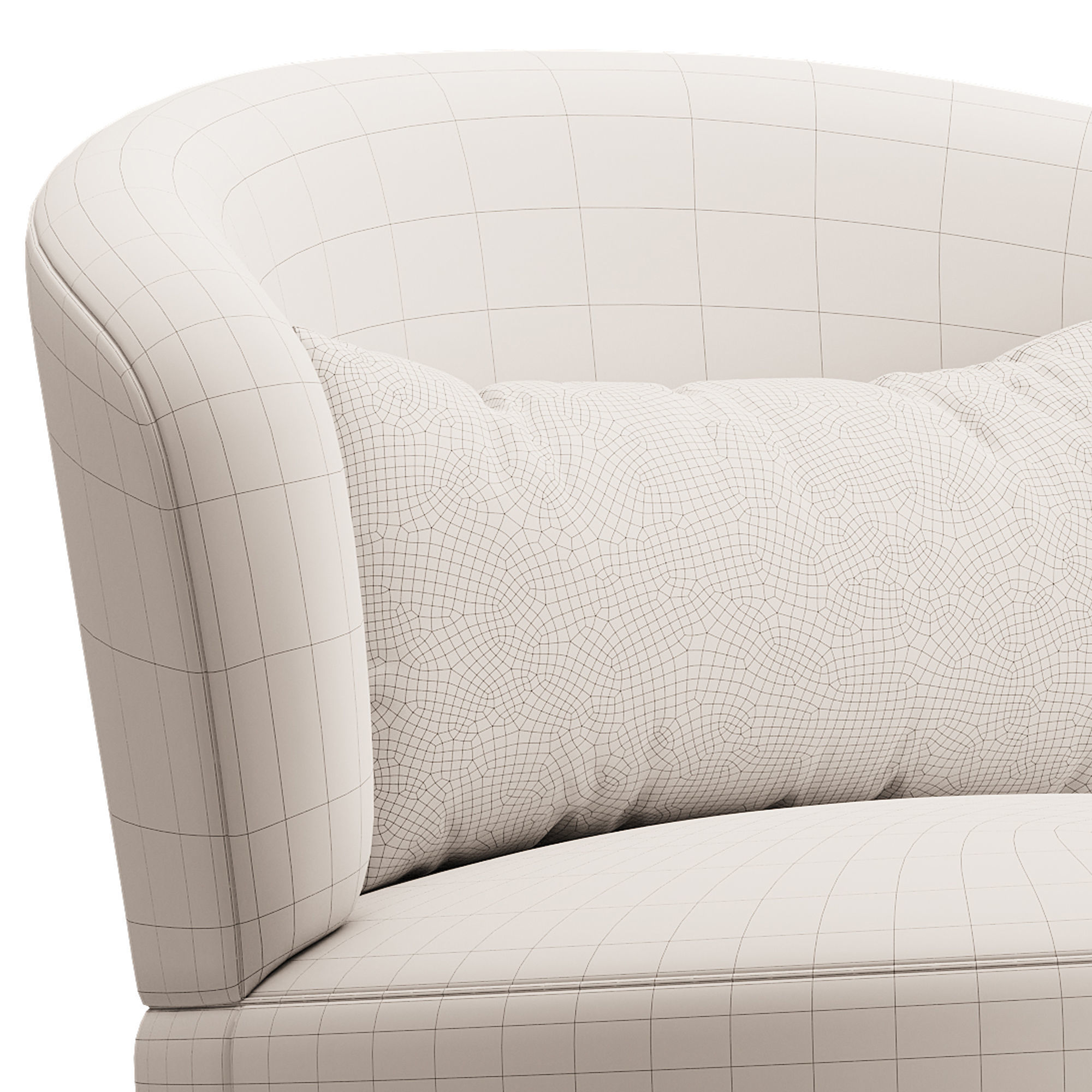 Amber Boucle Swivel Chair 3D model_14