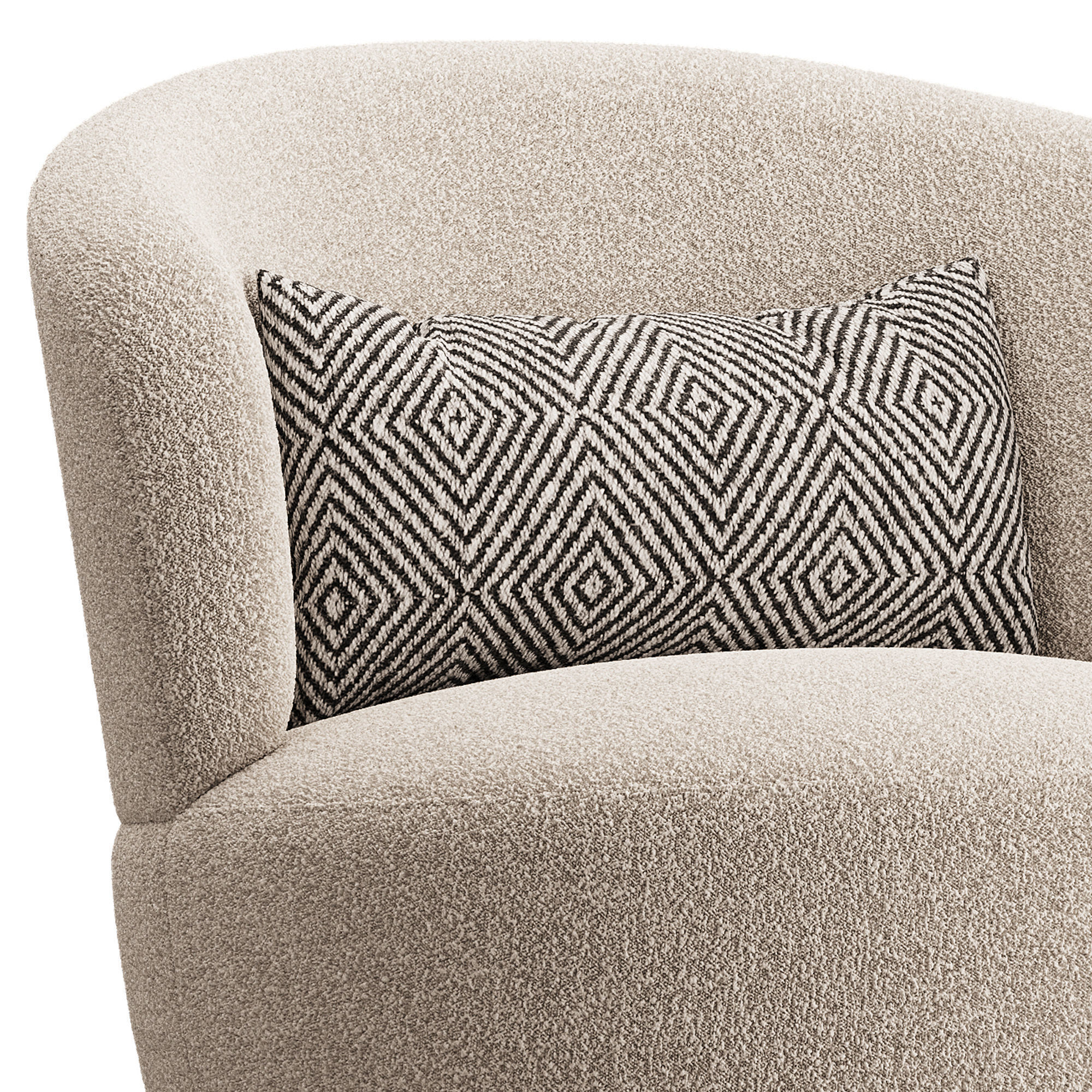 Amber Boucle Swivel Chair 3D model_12