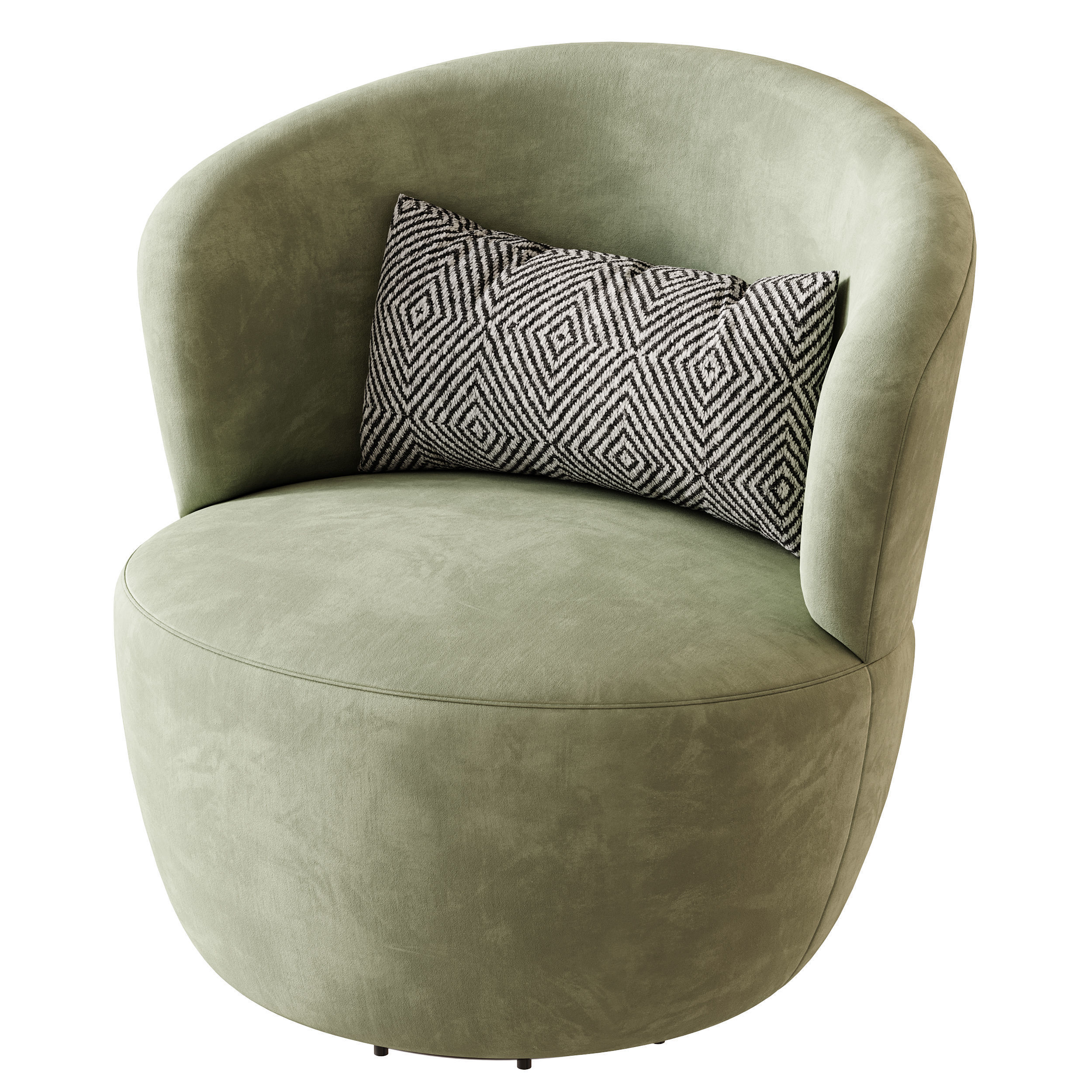 Amber Boucle Swivel Chair 3D model_8